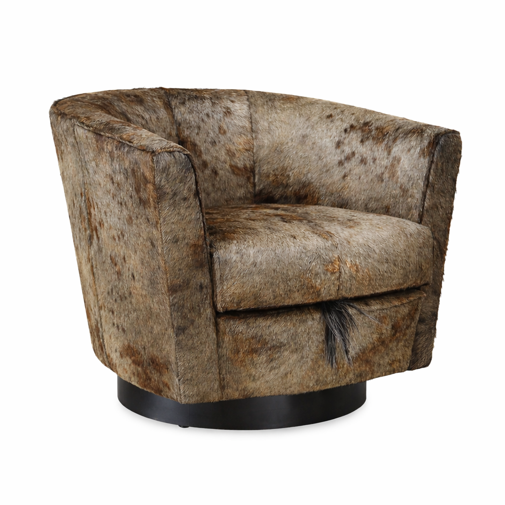 Wildebeest Hide Swivel Chair