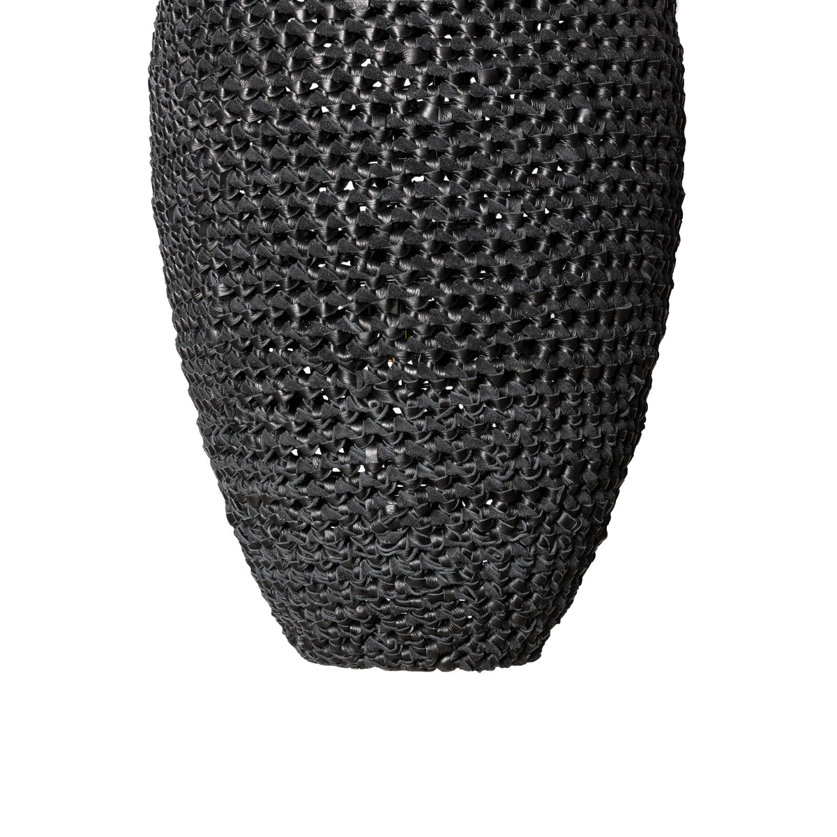 Extra Large Crocheted Leather Pod Pendant