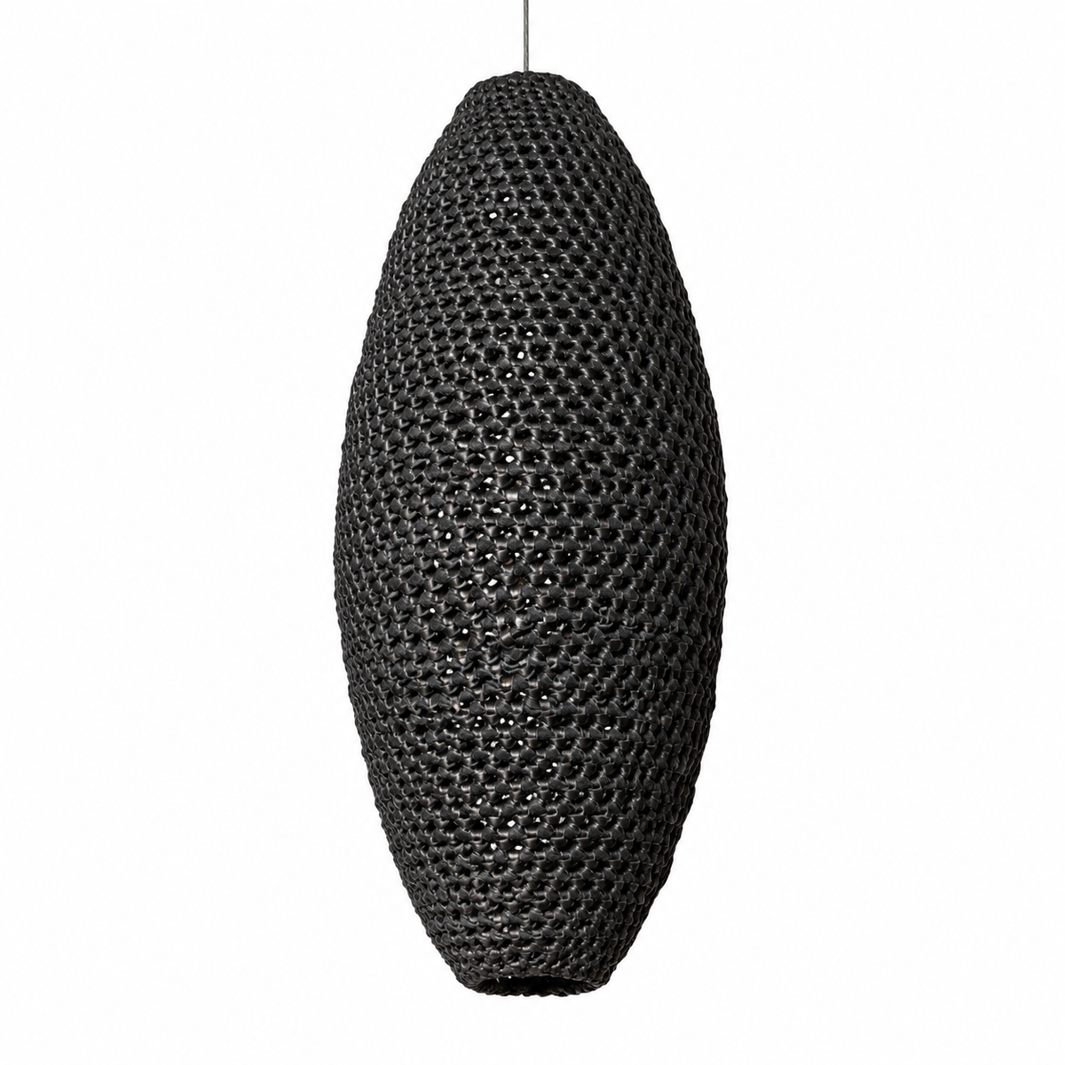 Extra Large Crocheted Leather Pod Pendant