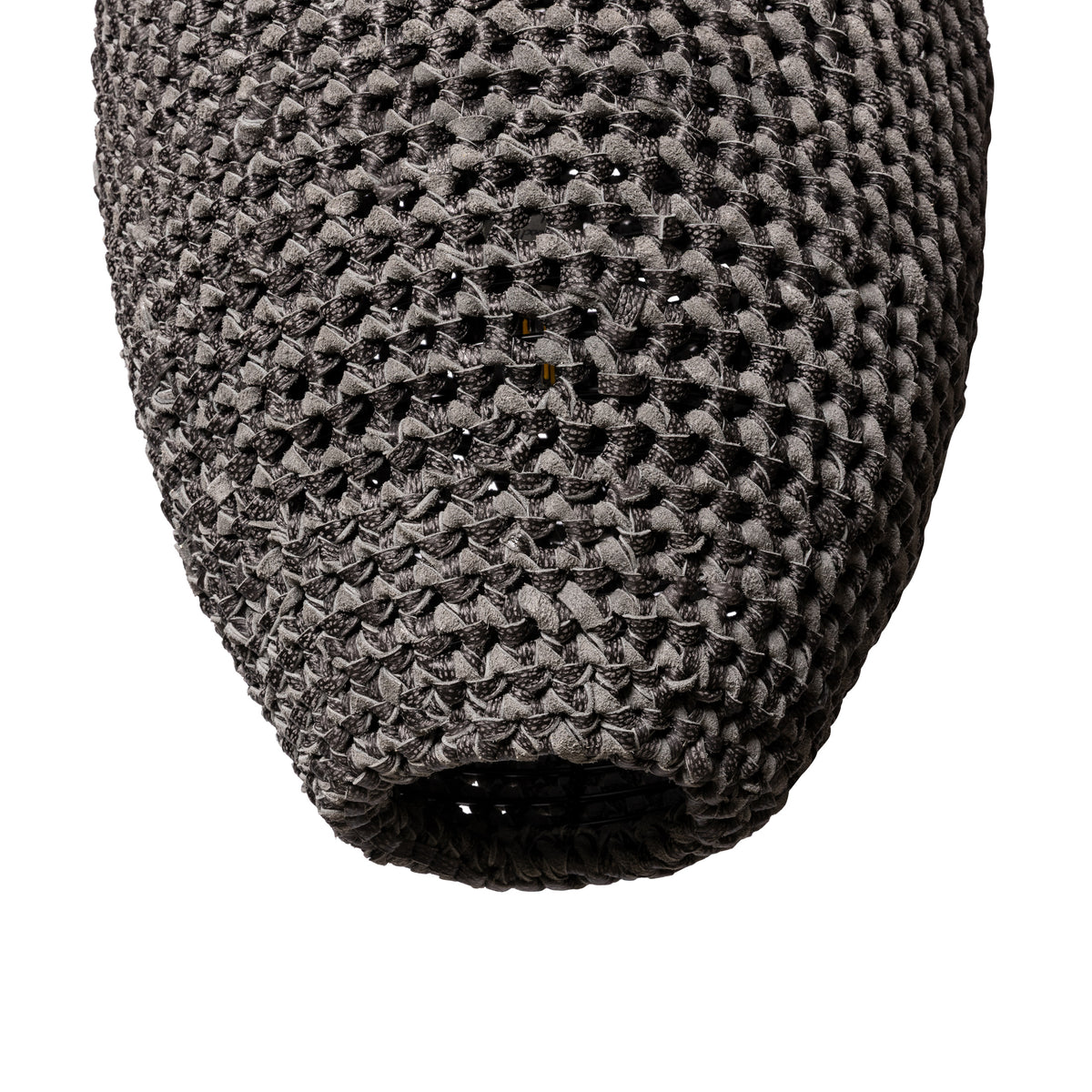 Extra Large Crocheted Leather Pod Pendant
