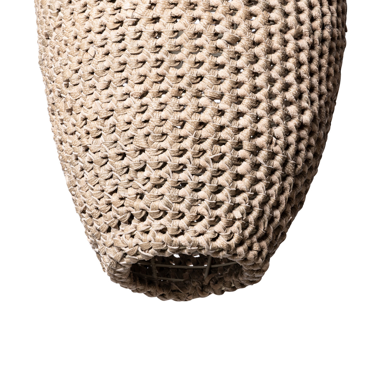 Extra Large Crocheted Leather Pod Pendant