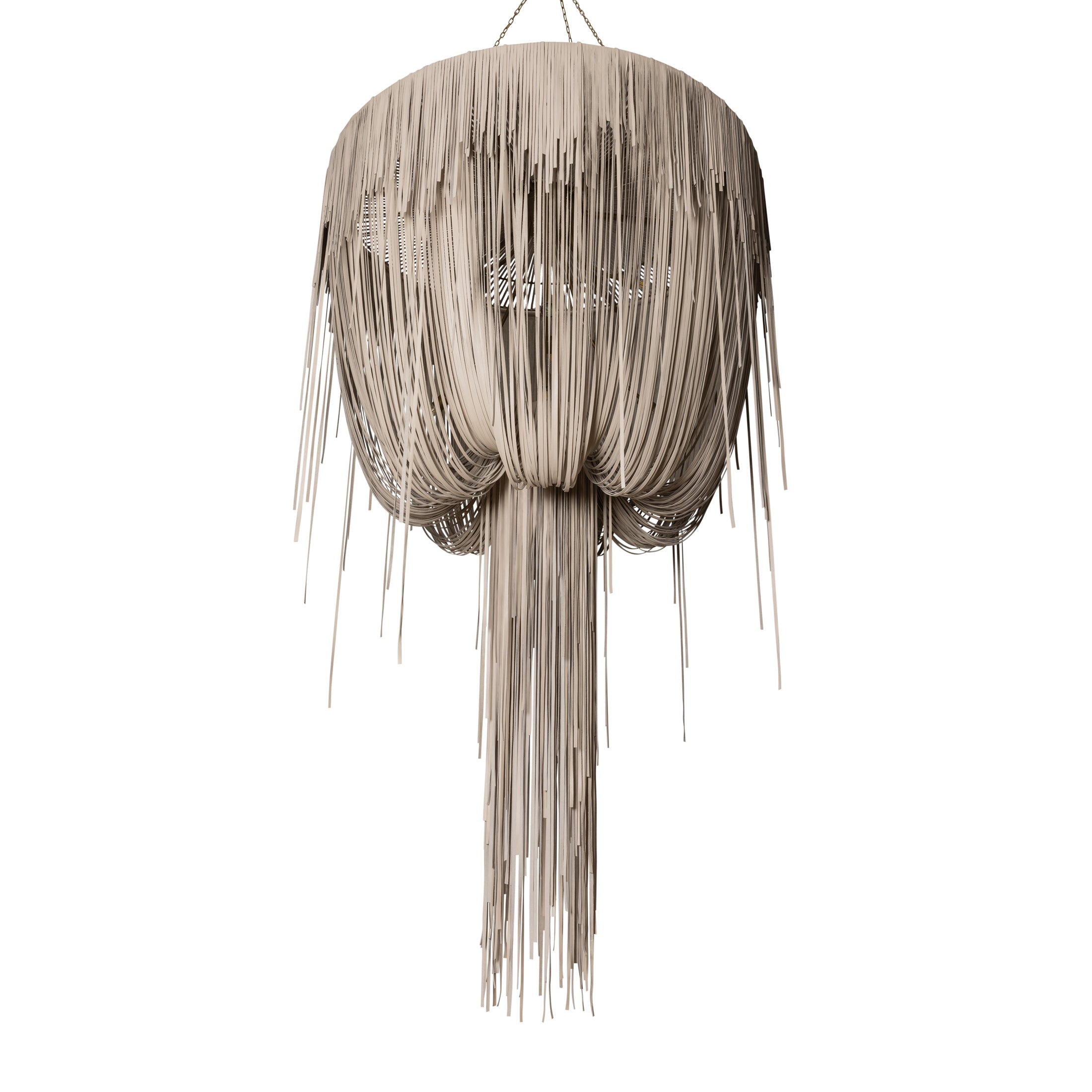 Extra Large Round Urchin Leather Chandelier