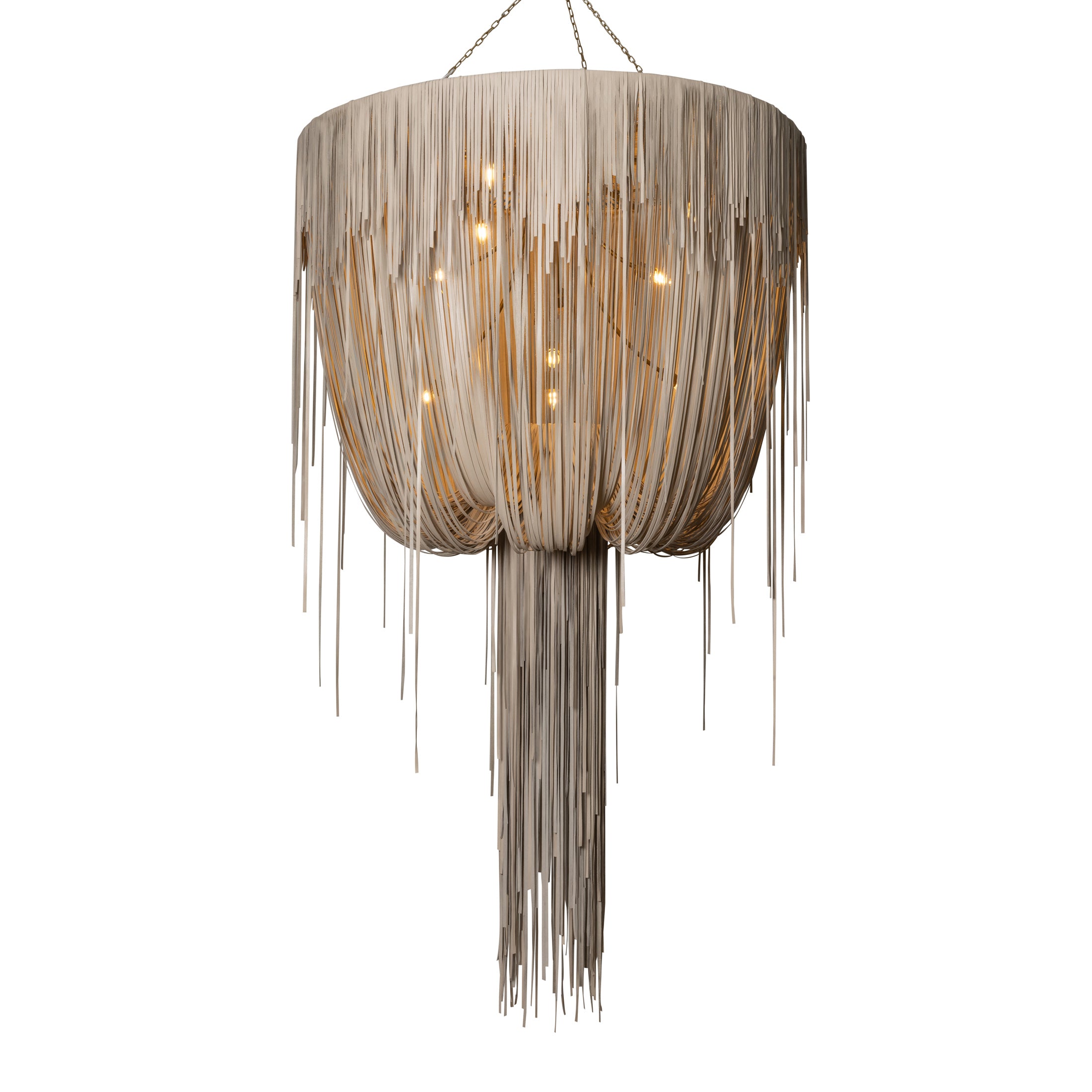 Extra Large Round Urchin Leather Chandelier