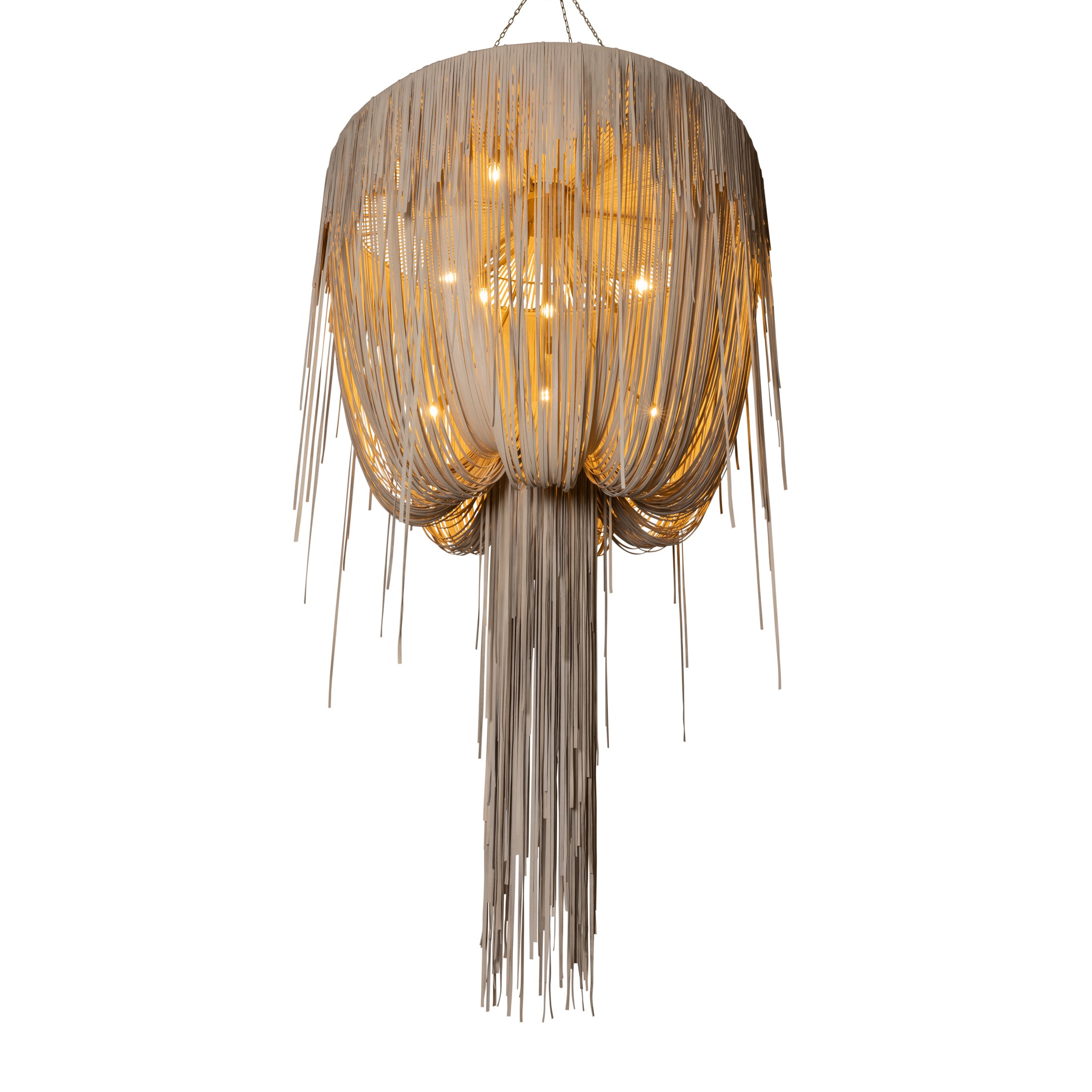 Extra Large Round Urchin Leather Chandelier