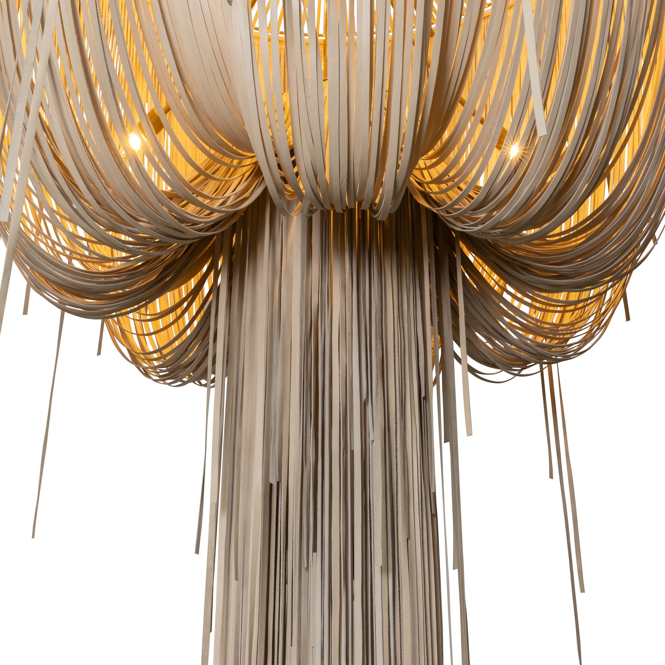 Extra Large Round Urchin Leather Chandelier