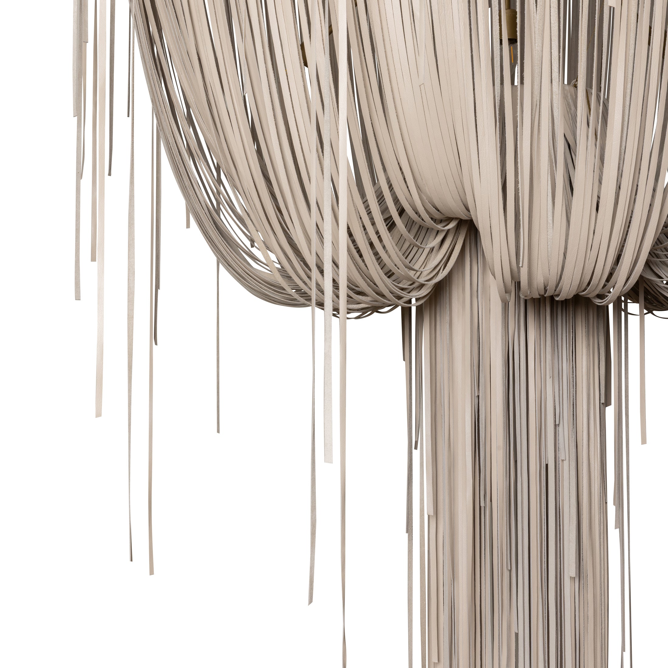 Extra Large Round Urchin Leather Chandelier