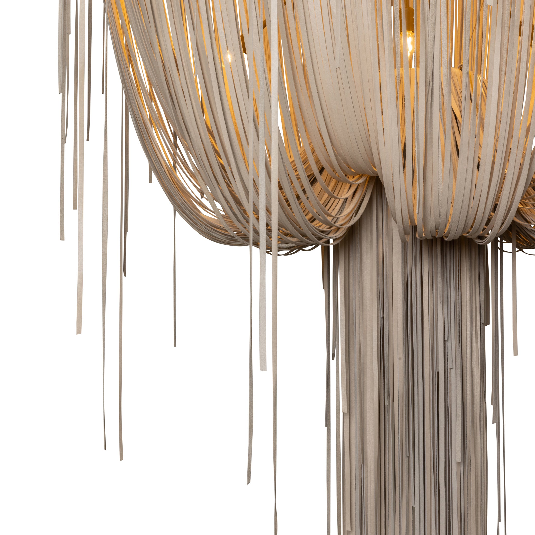 Extra Large Round Urchin Leather Chandelier