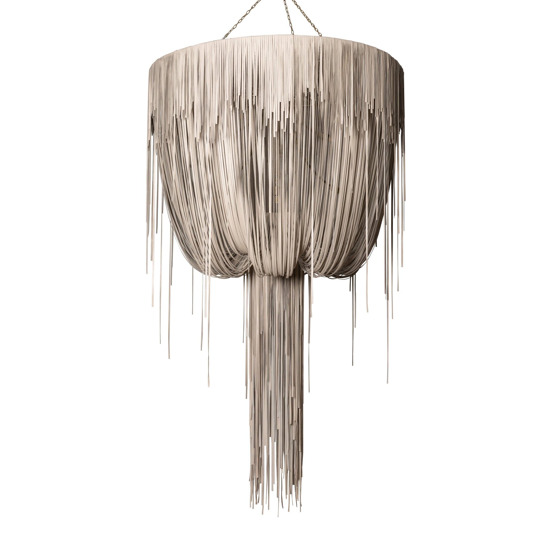Extra Large Round Urchin Leather Chandelier