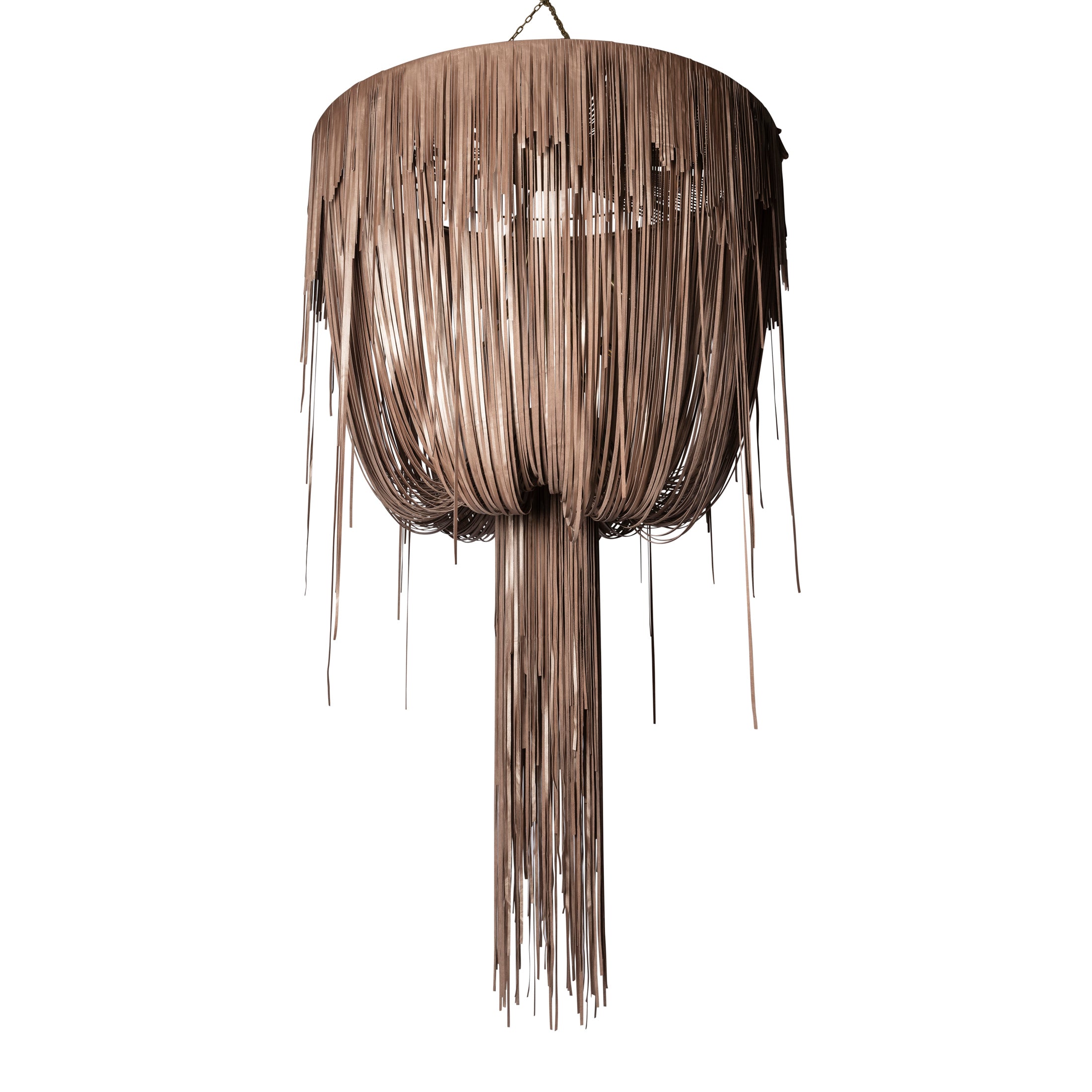 Extra Large Round Urchin Leather Chandelier