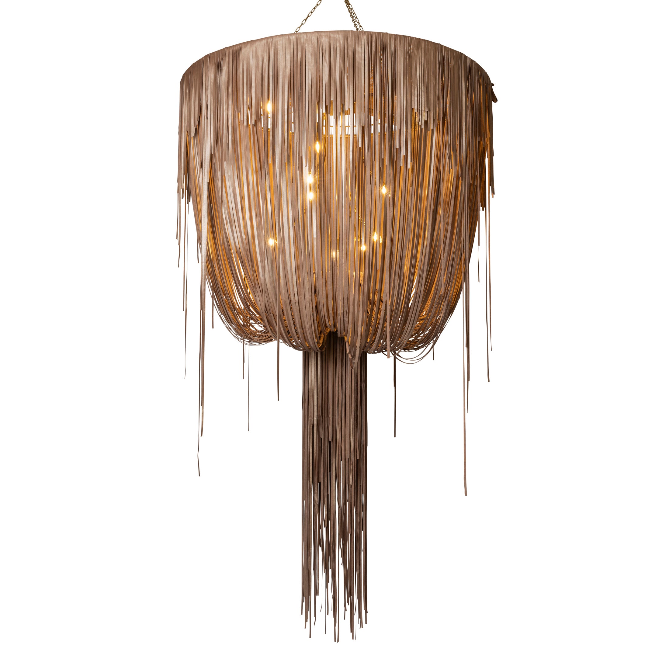 Extra Large Round Urchin Leather Chandelier