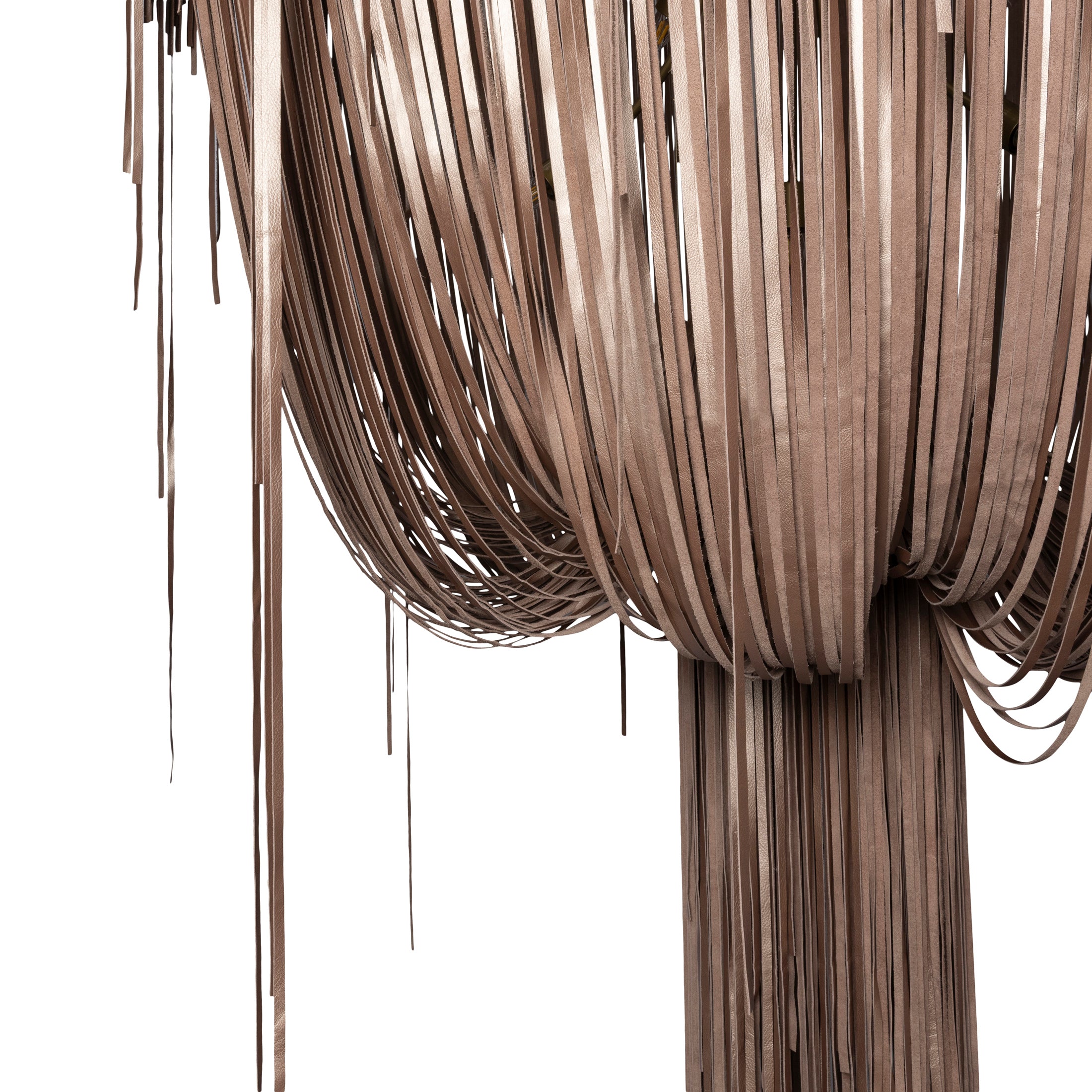 Extra Large Round Urchin Leather Chandelier