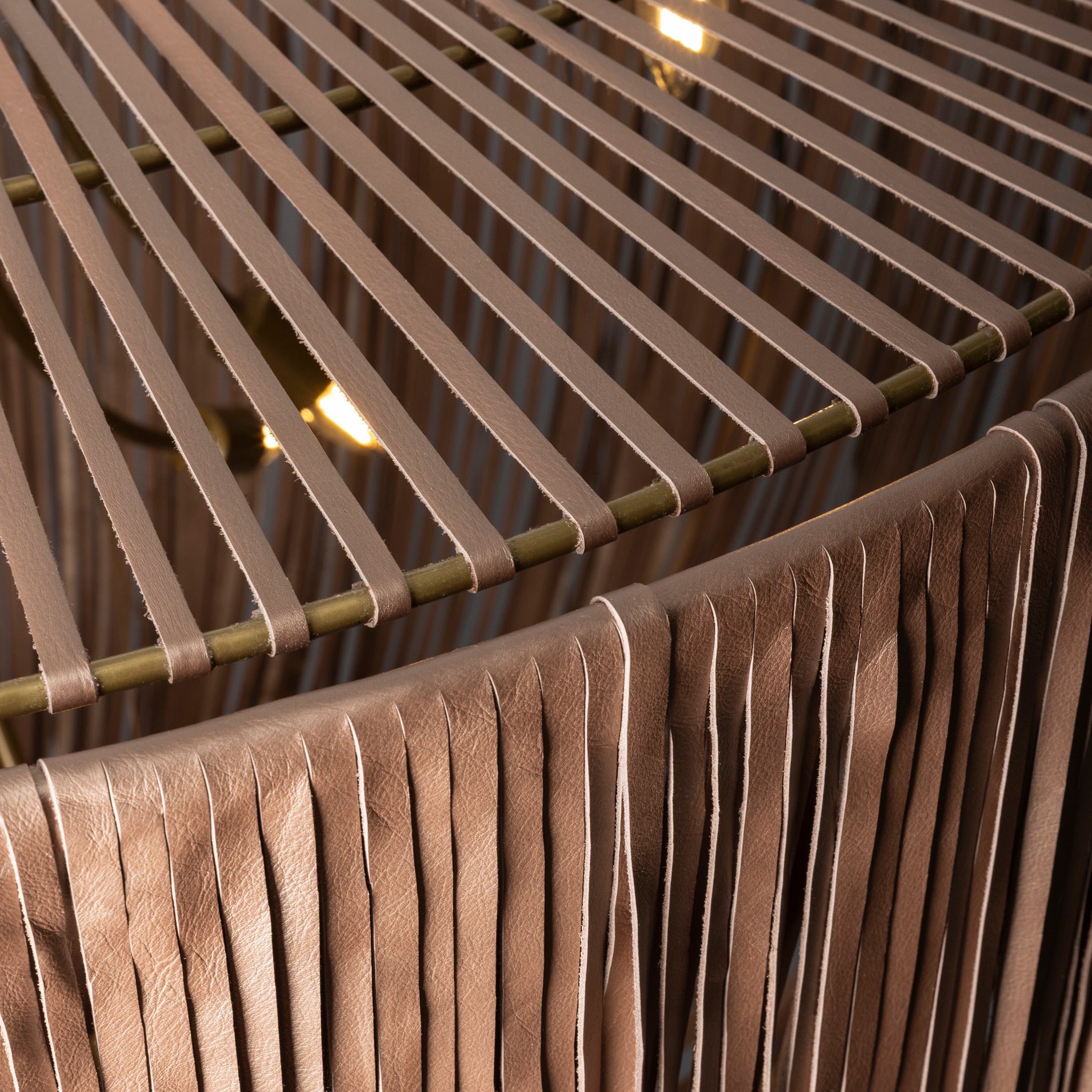 Extra Large Round Urchin Leather Chandelier