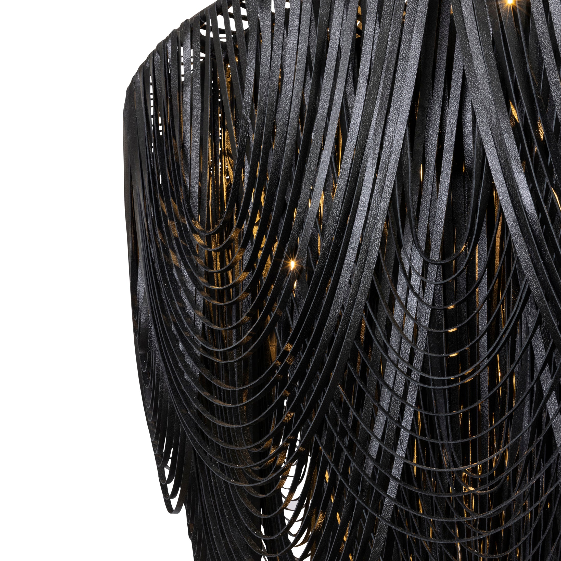 XXL Round Whisper with Crown Leather Chandelier in Premium Leather