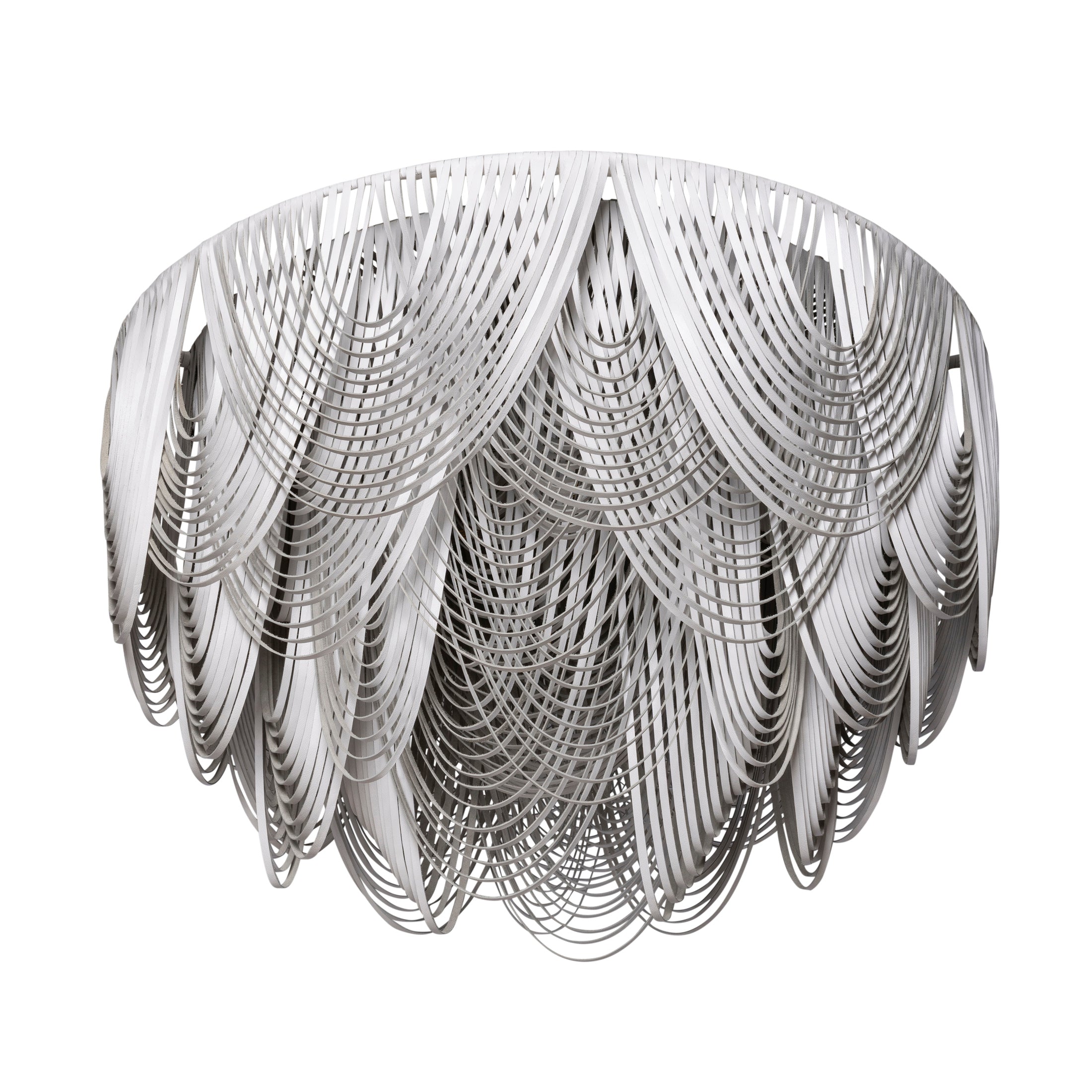 XXL Short Round Whisper Flush Mount Leather Chandelier