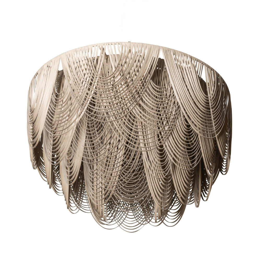 XXL Short Round Whisper Flush Mount Leather Chandelier