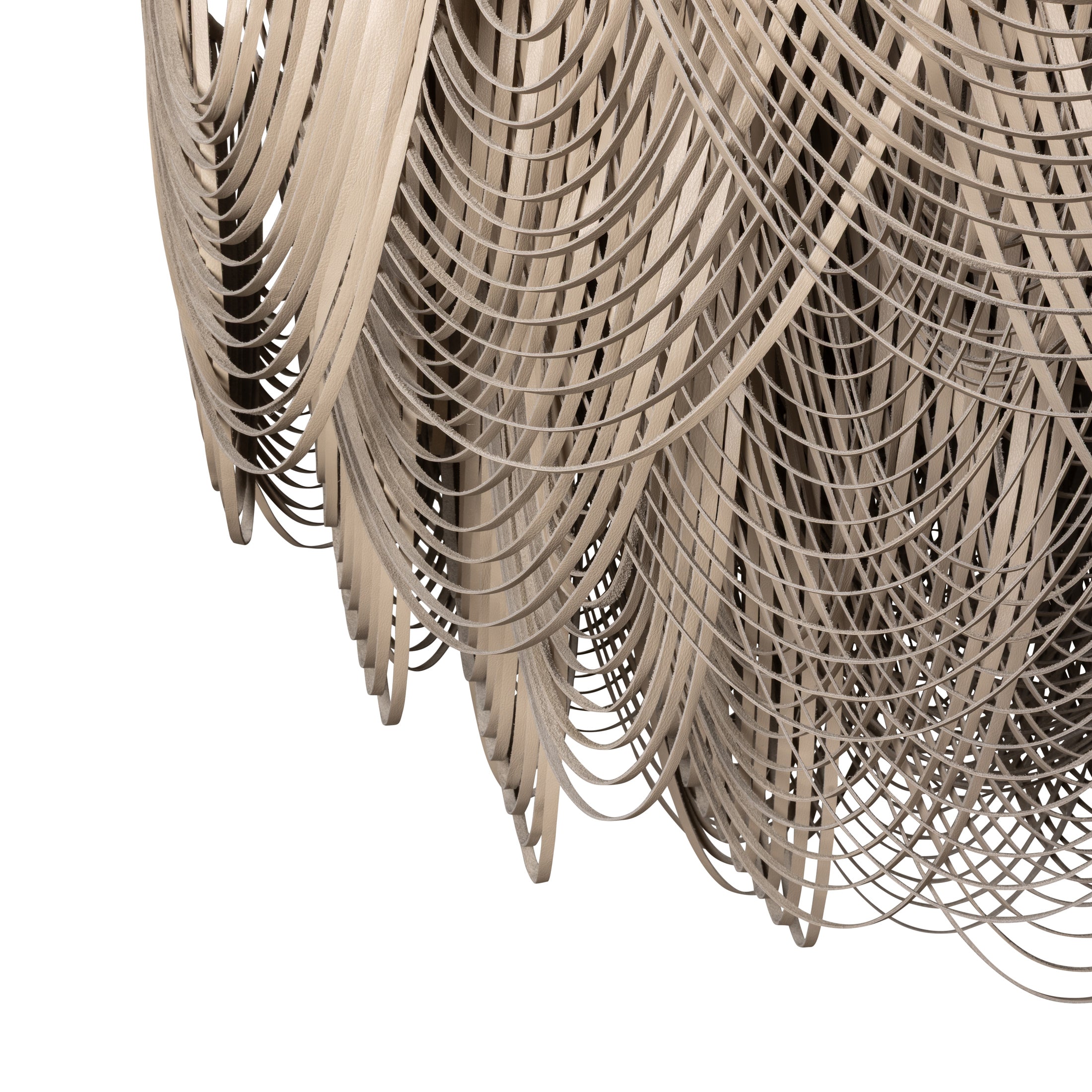 XXL Short Round Whisper Flush Mount Leather Chandelier