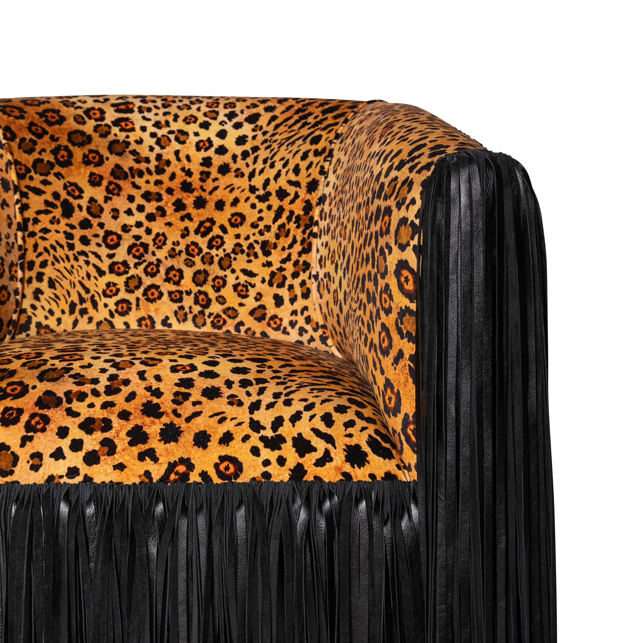 Safari Spot Shaggy Leather Swivel Chair