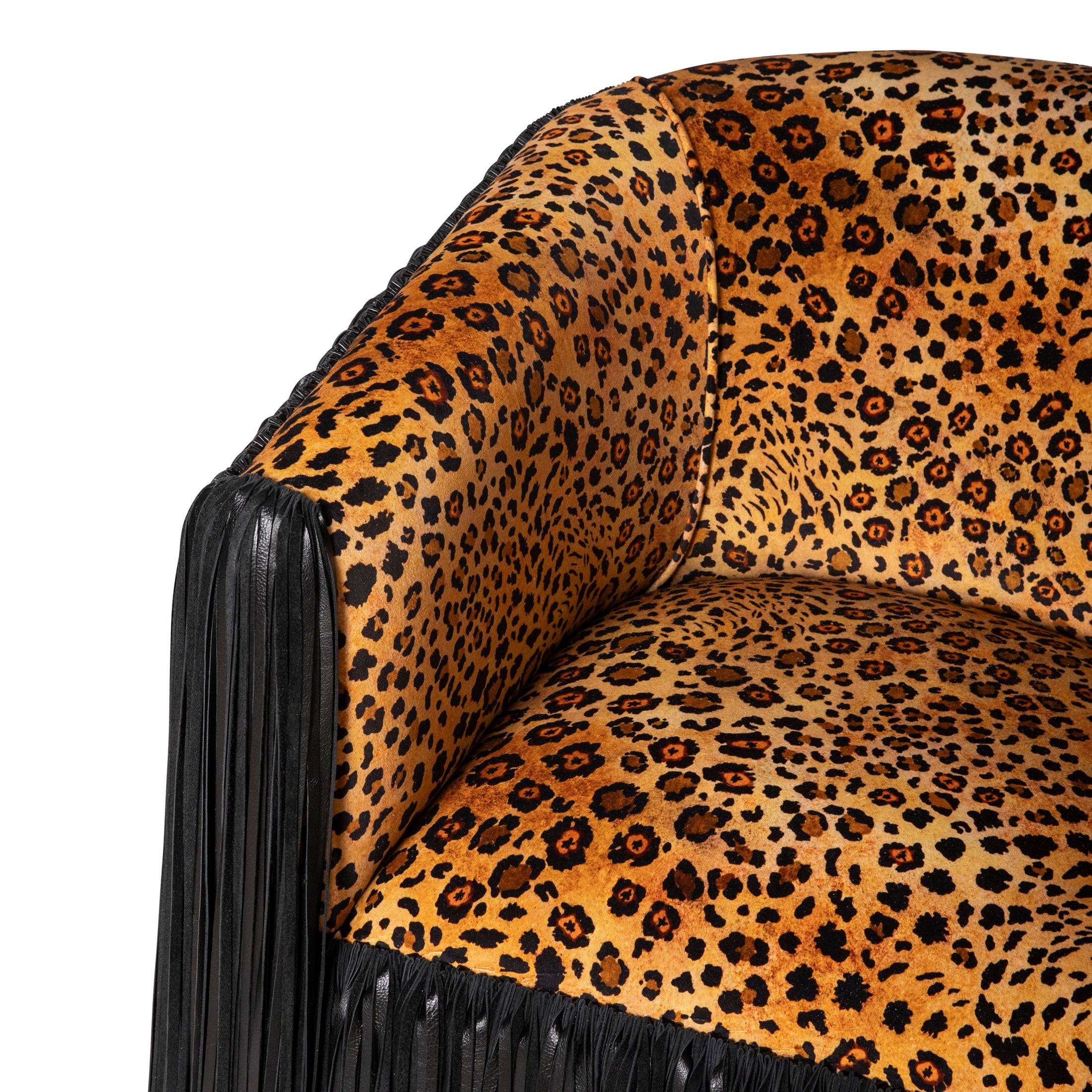 Safari Spot Shaggy Leather Swivel Chair