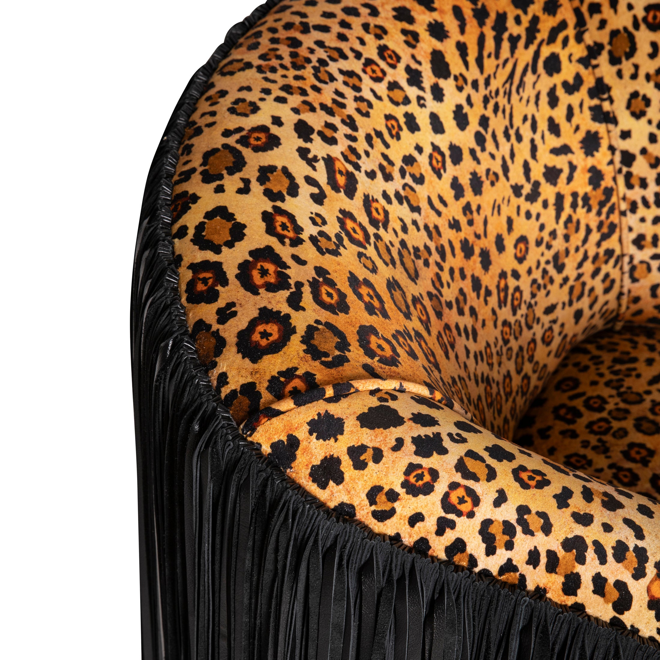 Safari Spot Shaggy Leather Swivel Chair