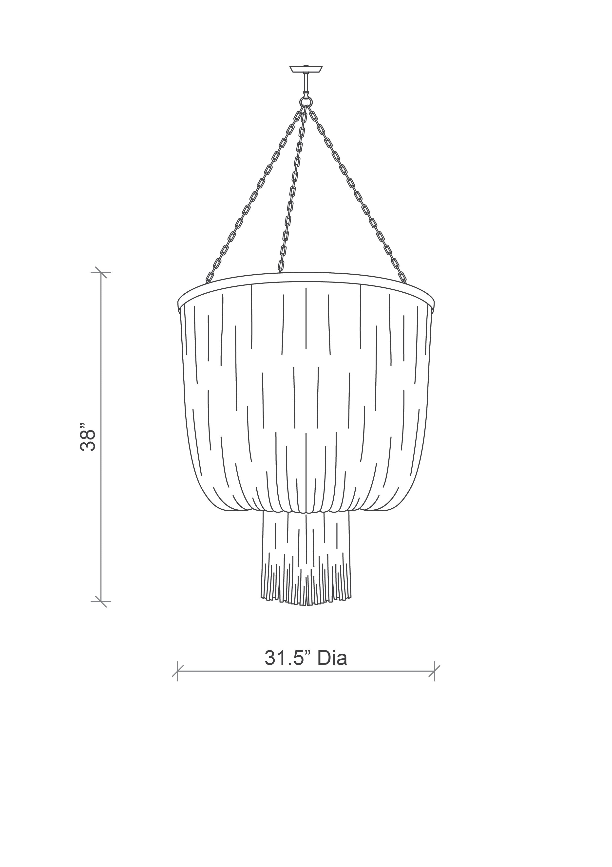 Nalani Chandelier in Cream-Stone Leather