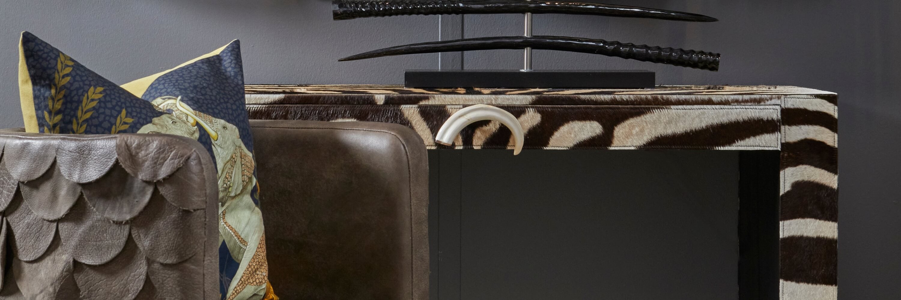 Zebra Hide Console Table