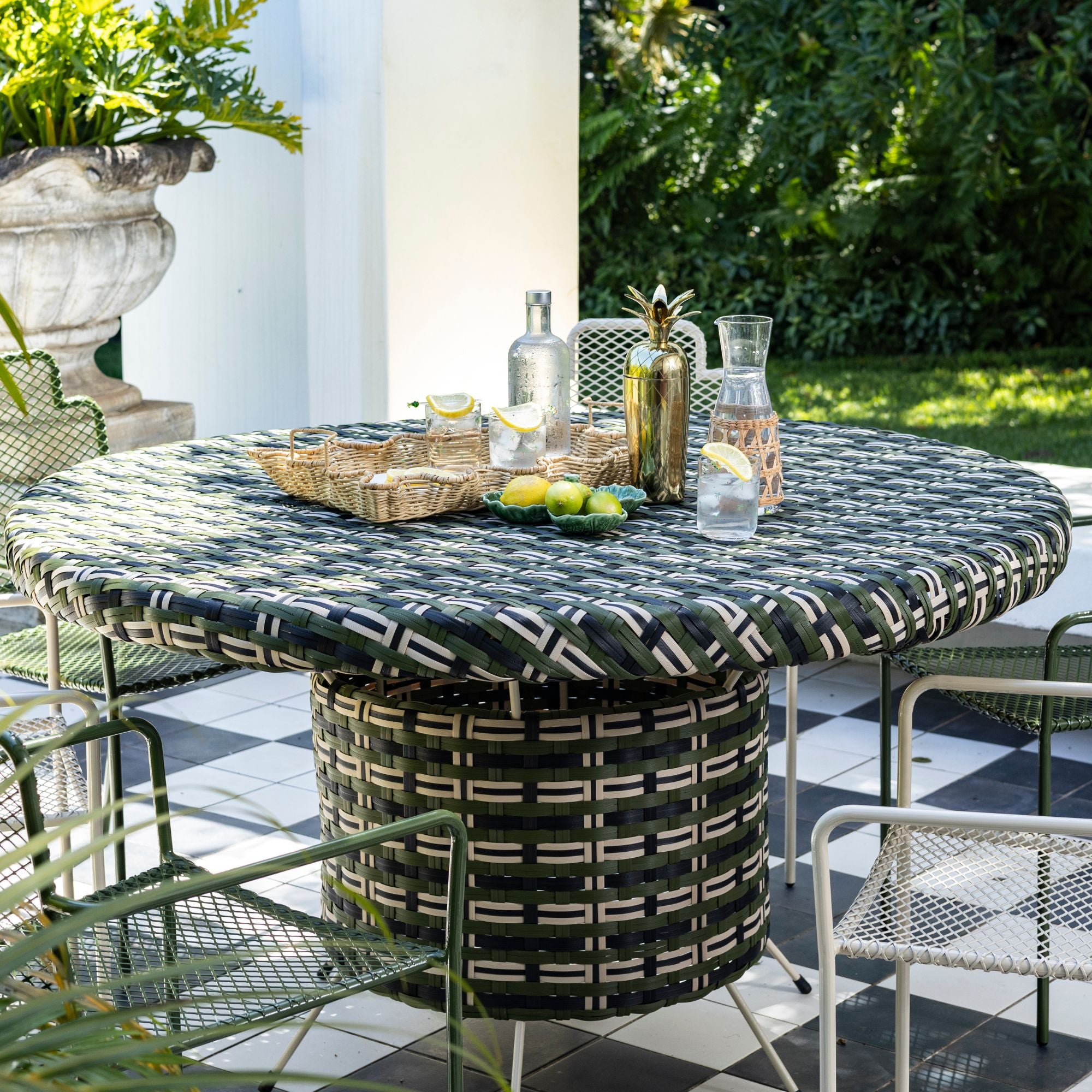 Woven Outdoor Dining Table - Palm