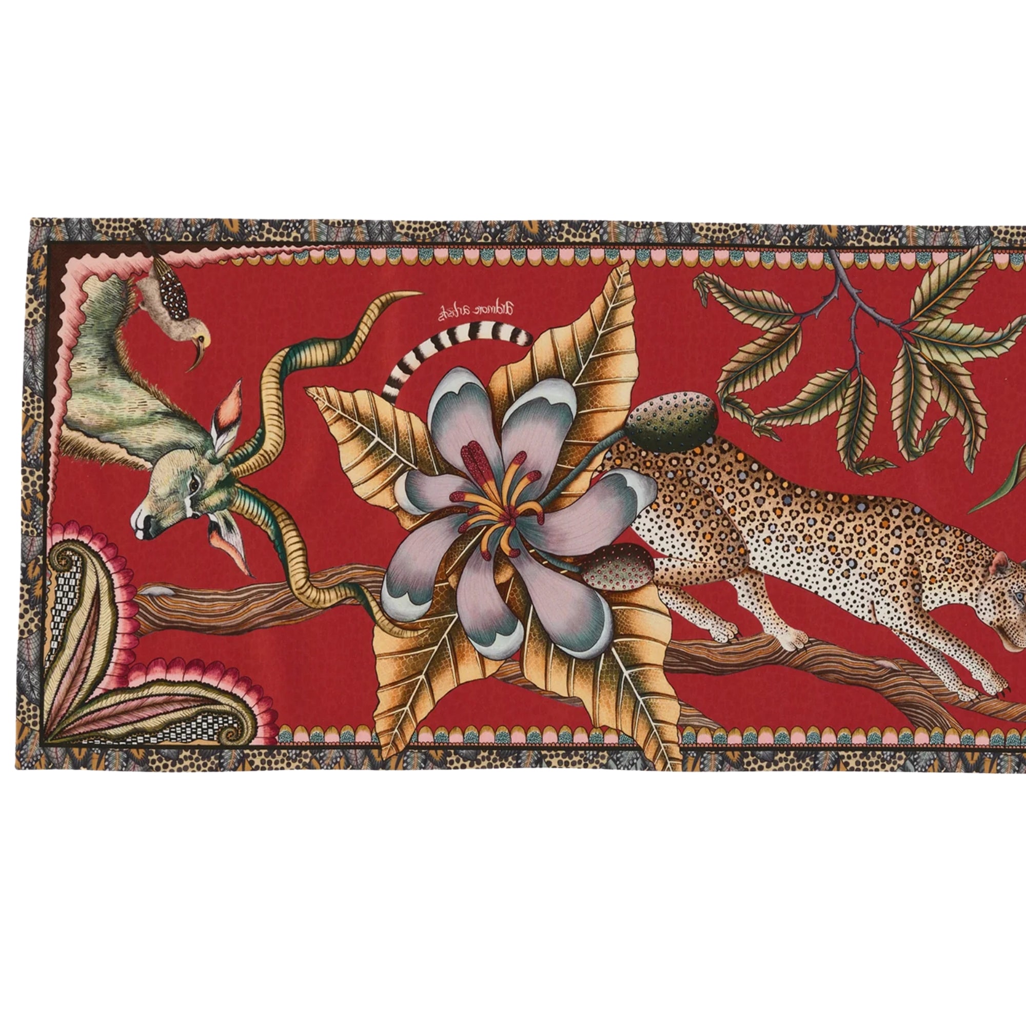 Pangolin Park Table Runner - Royal Red