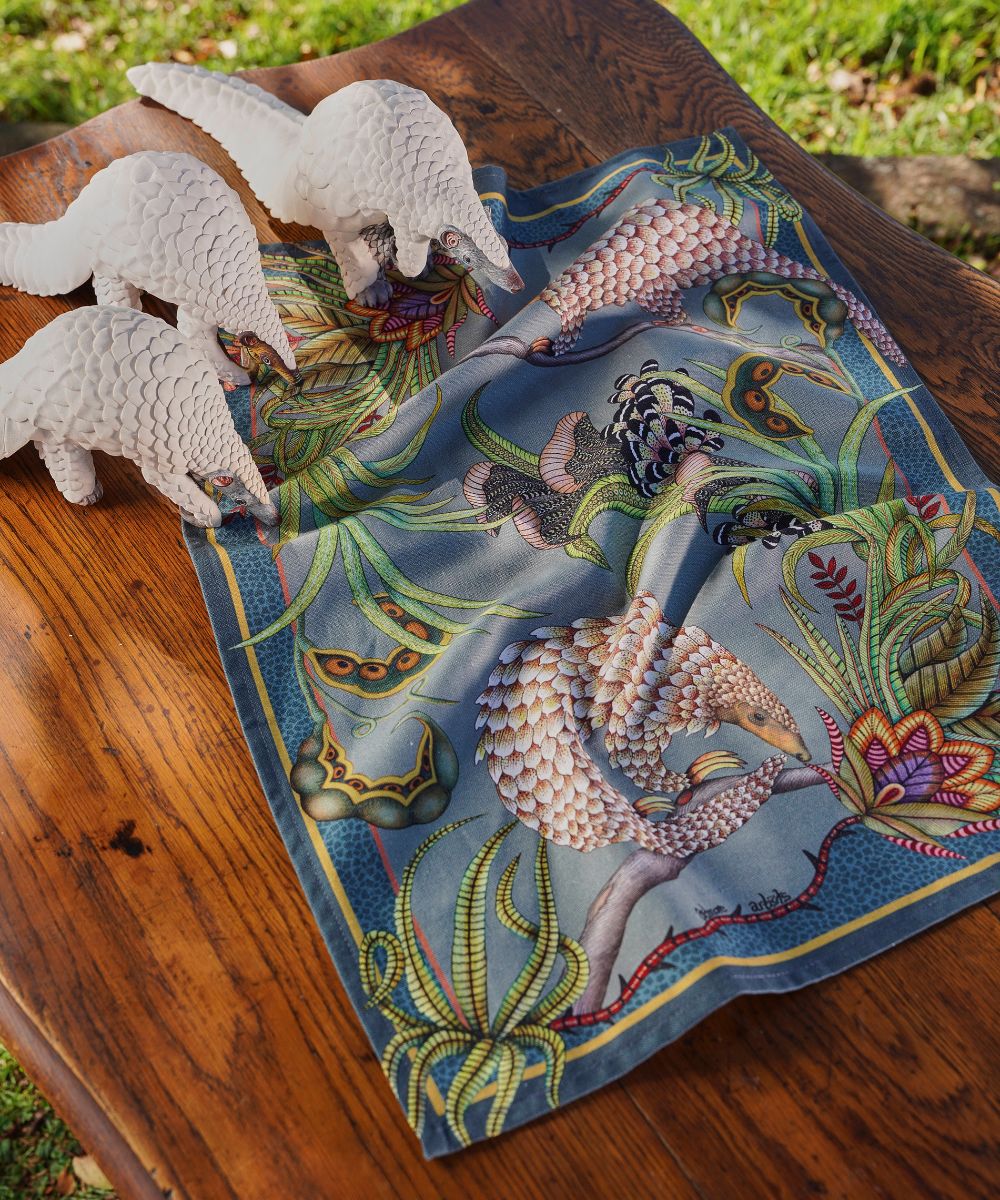 Pangolin Pair Tea Towel - Ash