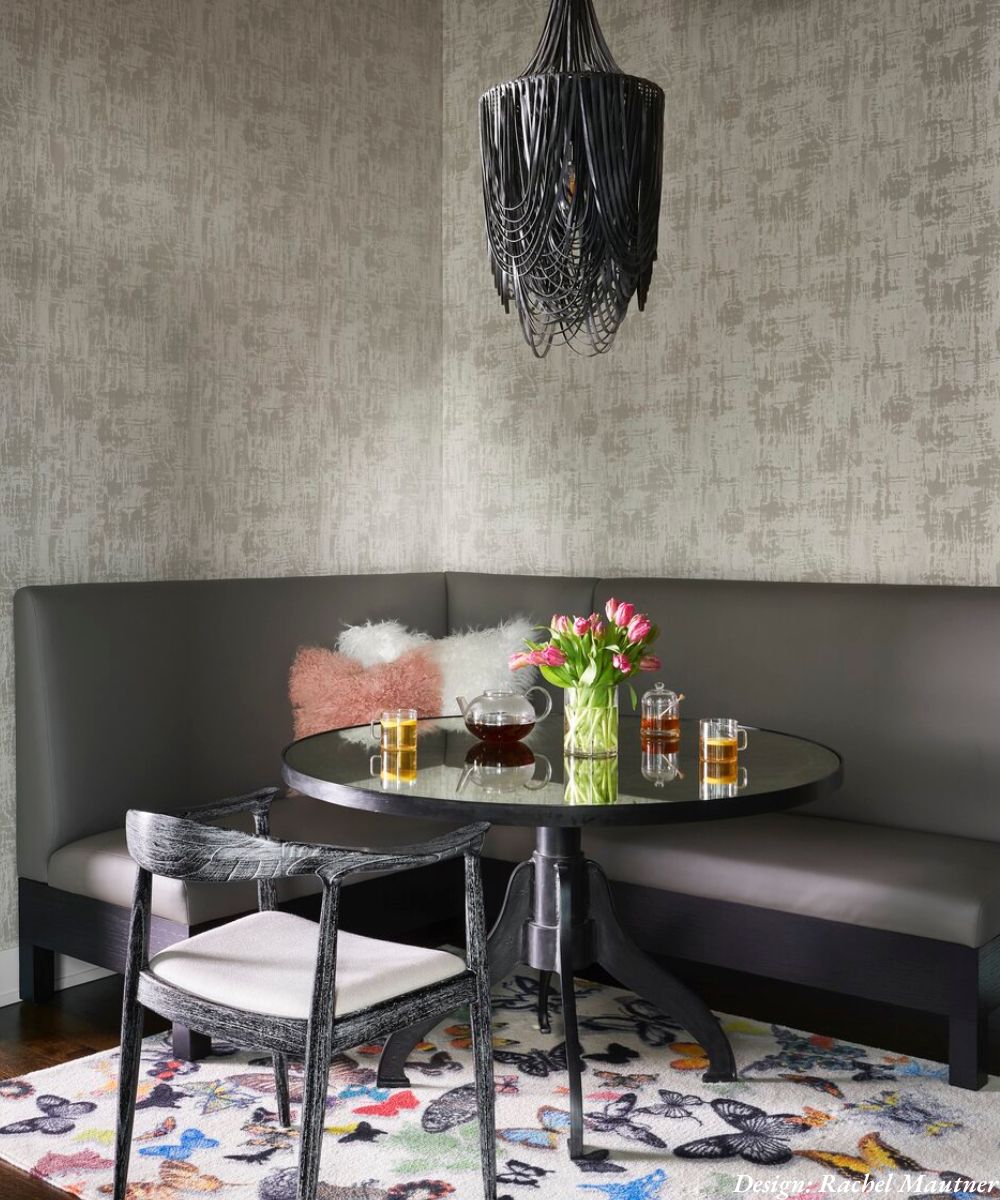Small Round Whisper with Crown Leather Chandelier
