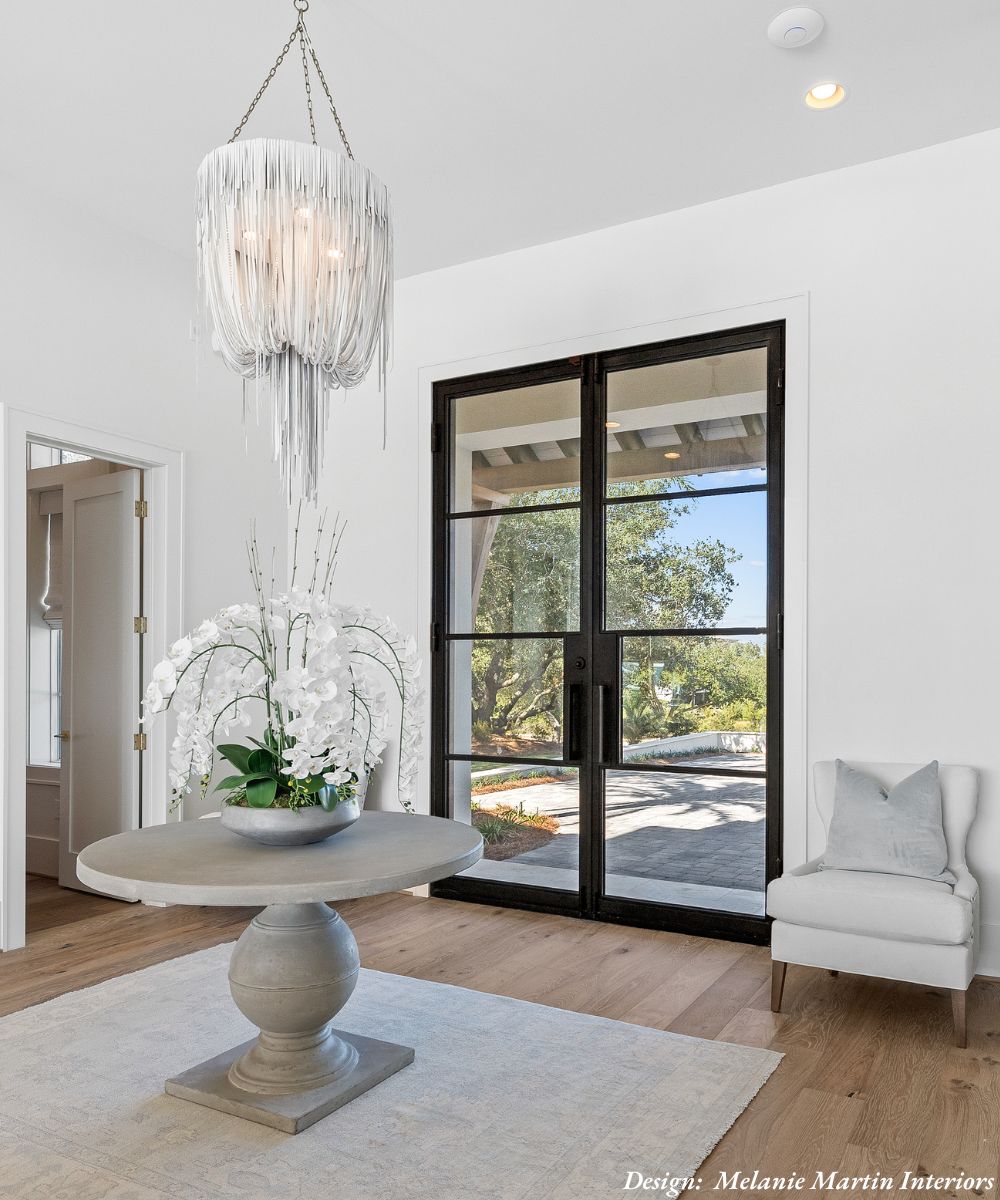 Small Round Urchin Leather Chandelier