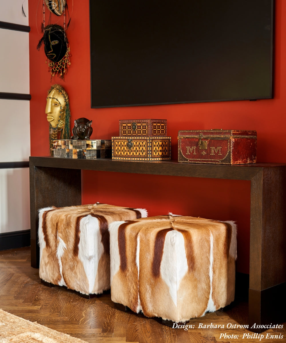 Springbok Hide Cube Ottoman