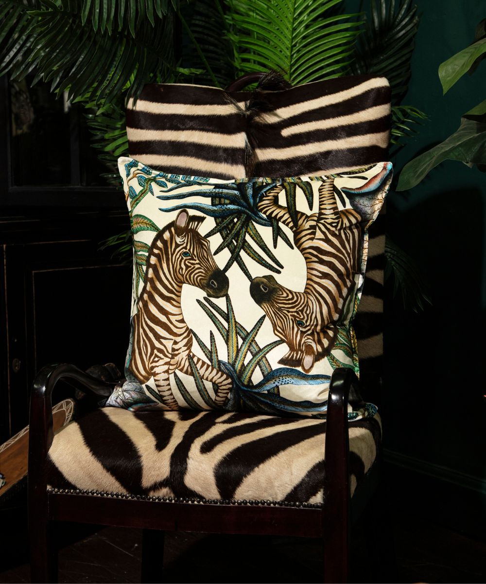 Thanda Stripe Pillow Velvet - Tanzanite