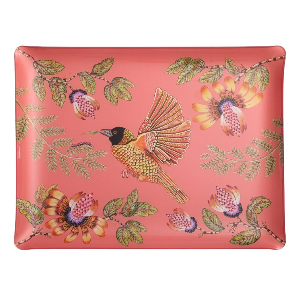 Weaver Garden Acrylic Tray - Coral