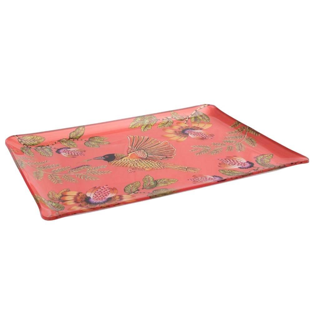 Weaver Garden Acrylic Tray - Coral