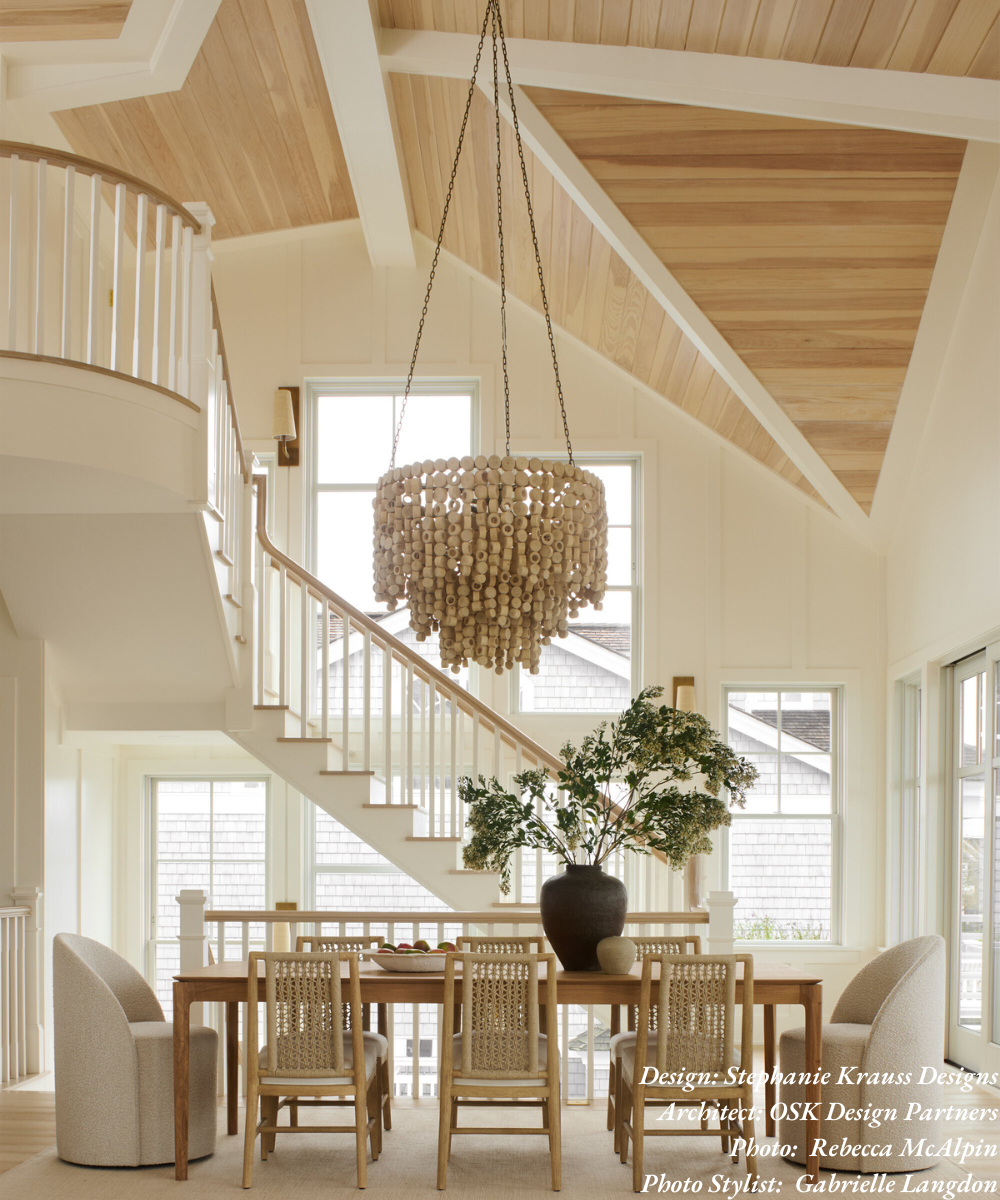 Large Round Wood Disc Chandelier in Natural Finish