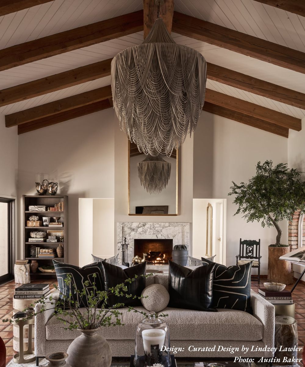XXL Round Whisper with Crown Leather Chandelier | NGALA Trading