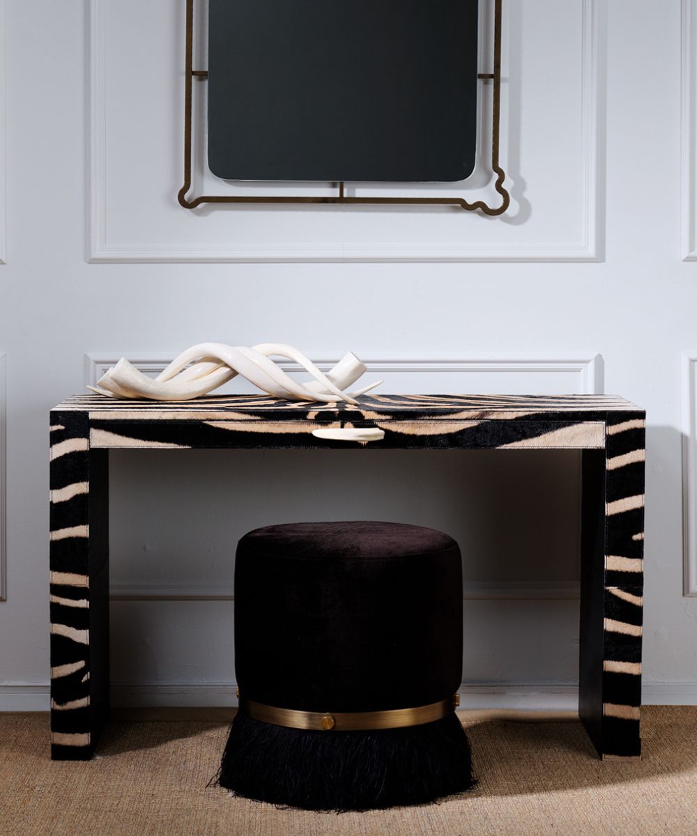 Zebra Hide Console Table
