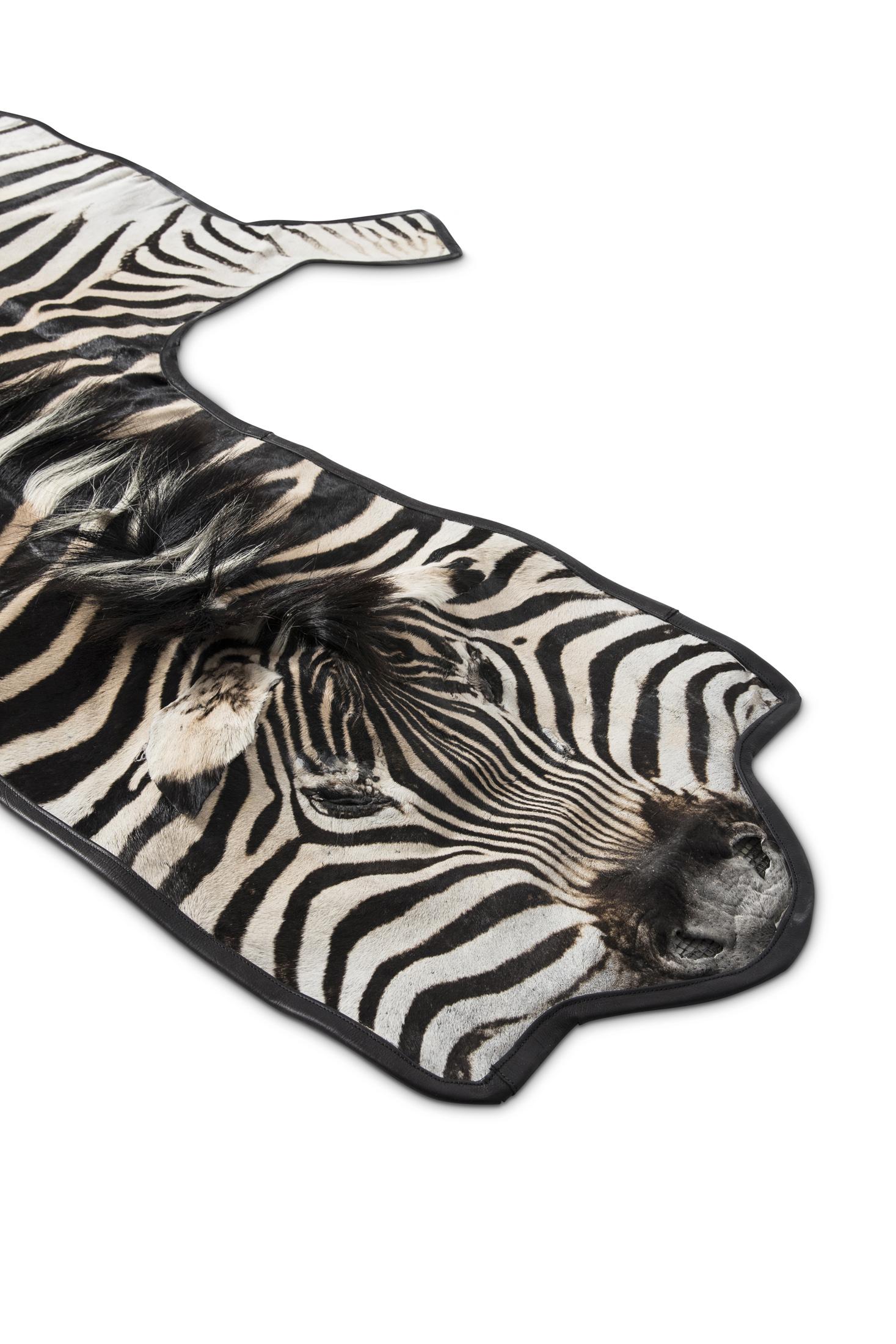 Zebra Hide - Leather Trimmed