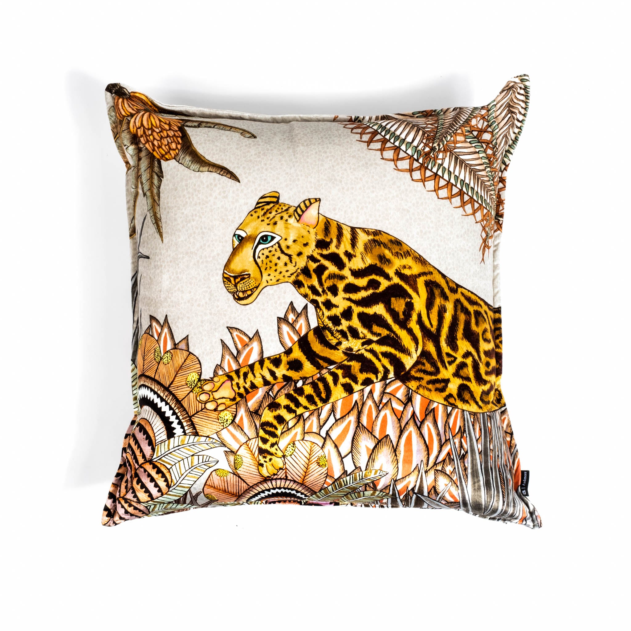 Cheetah Kings Forest Pillow - Velvet - Magnolia