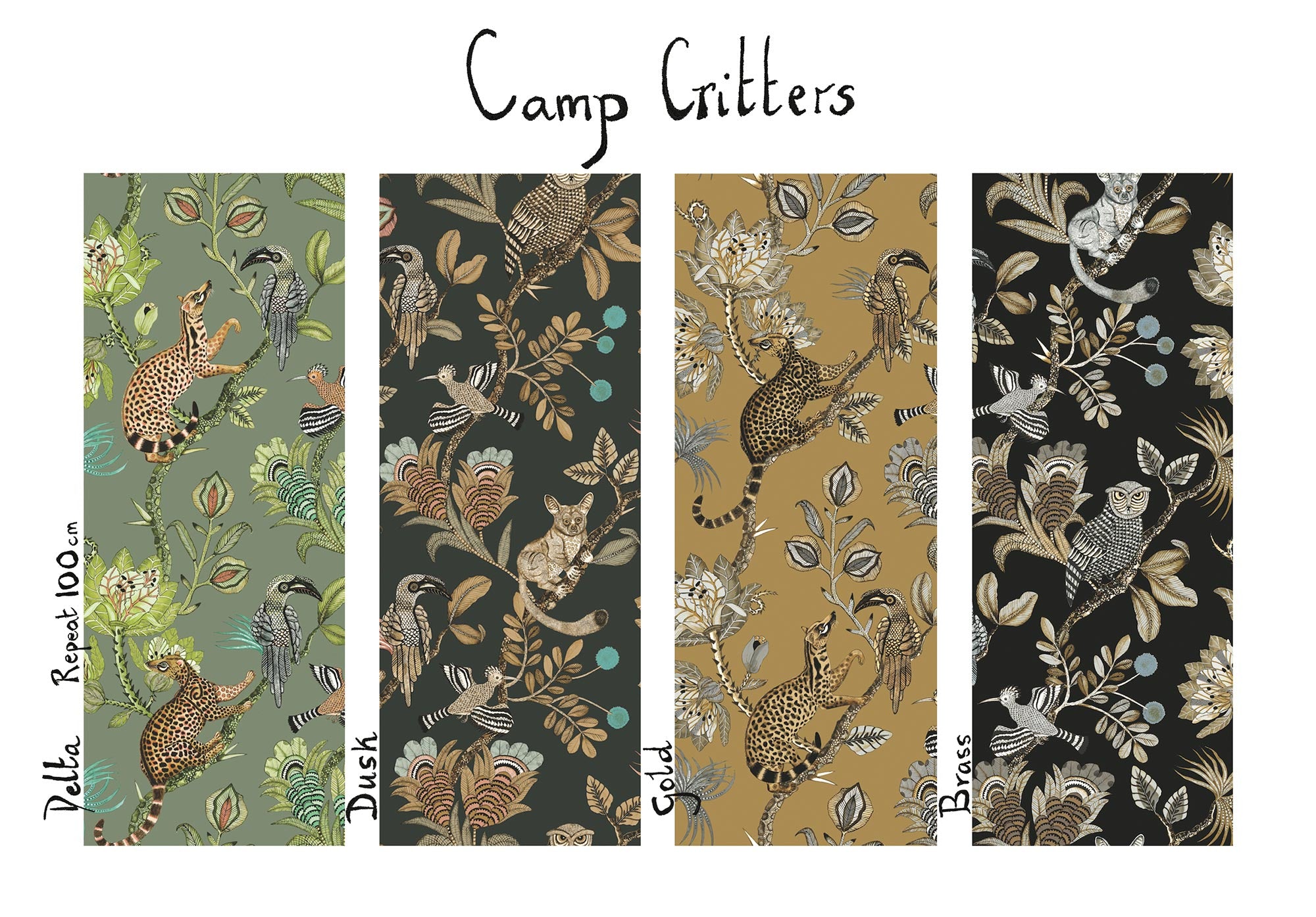 Camp Critters Fabric - Linen - Delta