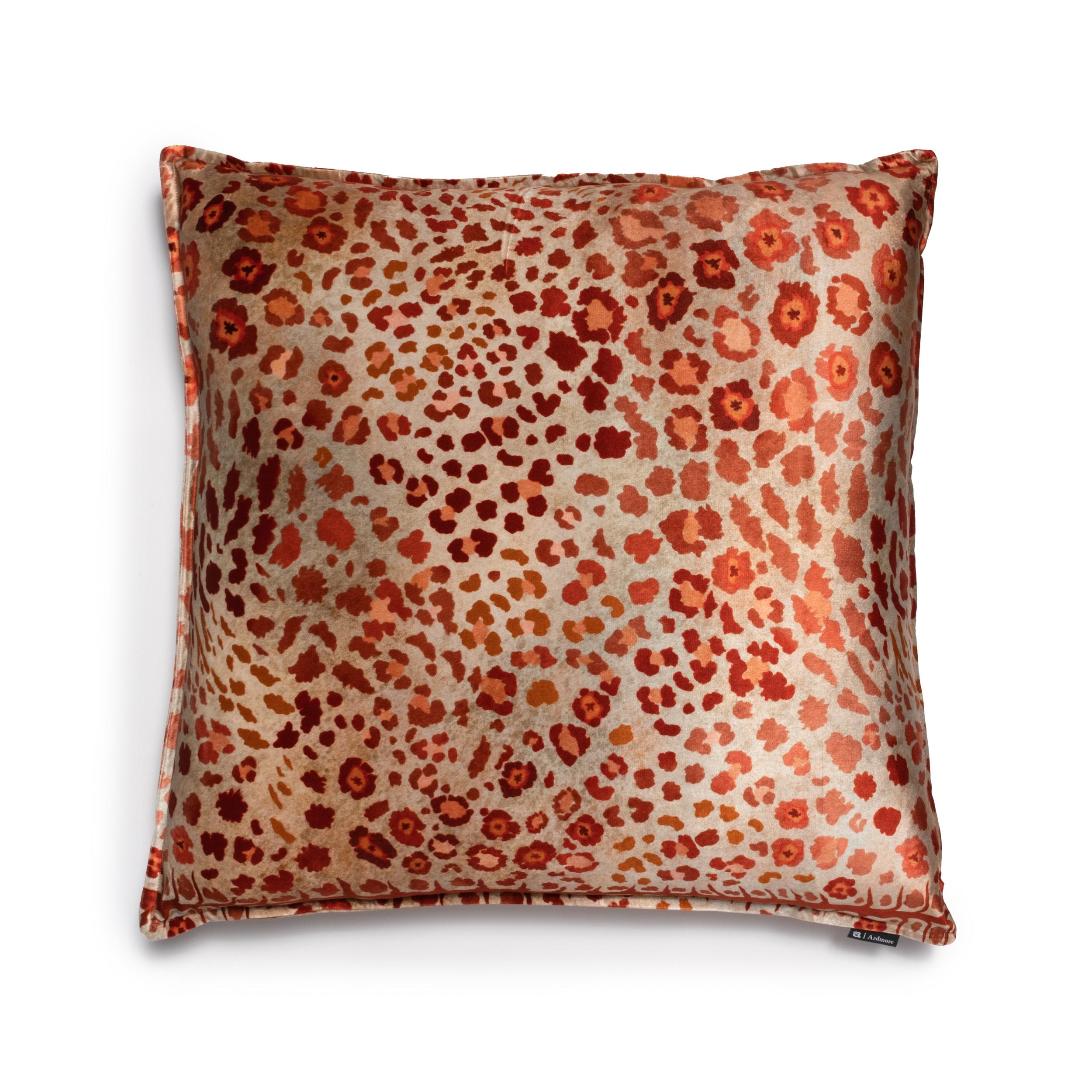 Safari Spot Pillow - Velvet - Coral