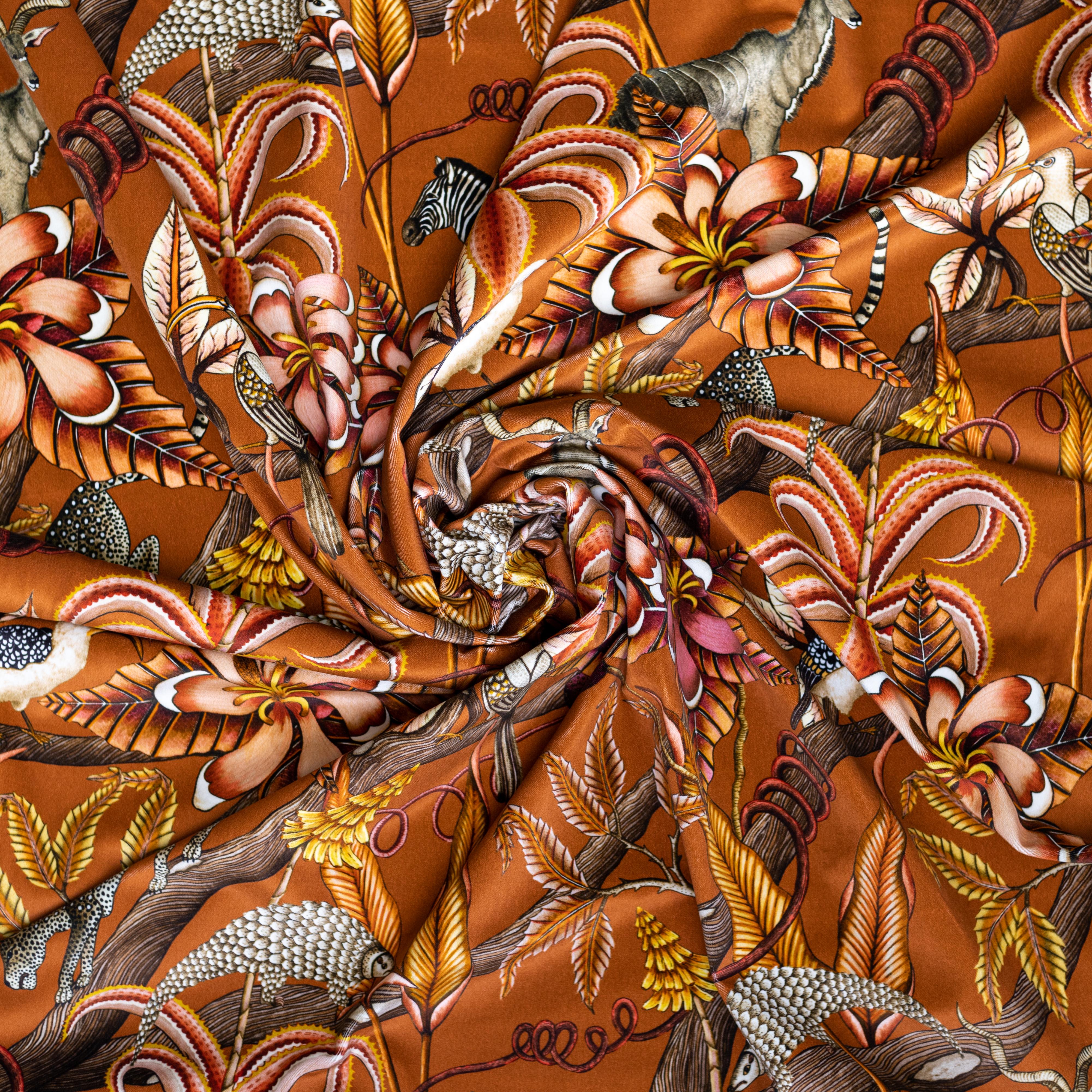 Pangolin Park Fabric - Velvet - Rust