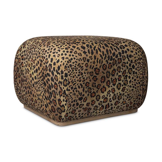 Nyala Ottoman - Safari Spot Linen Gold