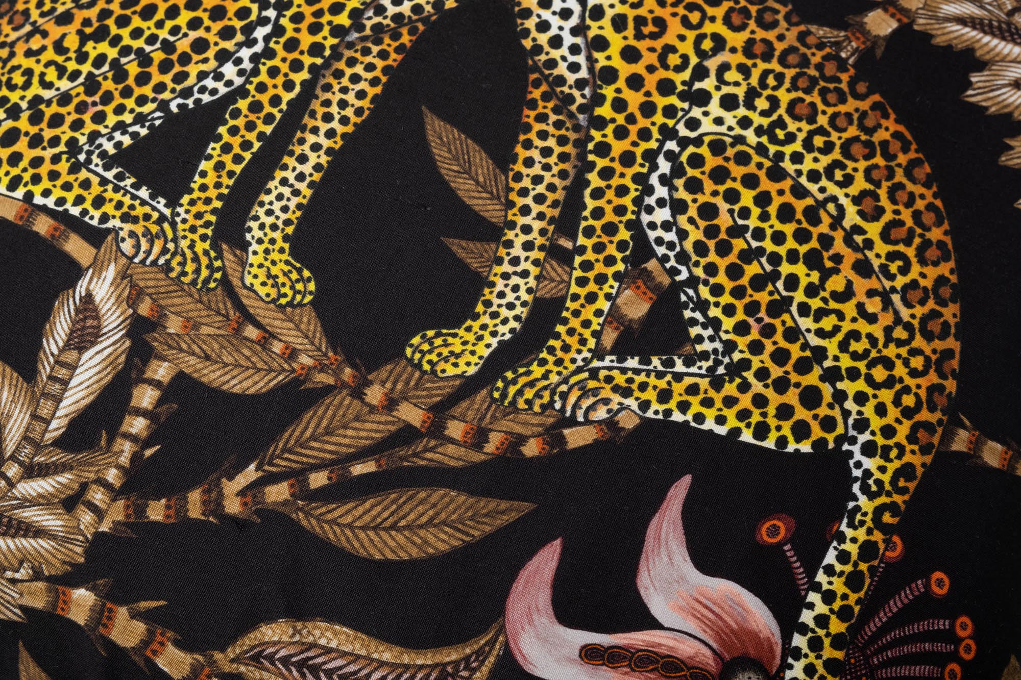 Lovebird Leopards Pillow - Silk - Night