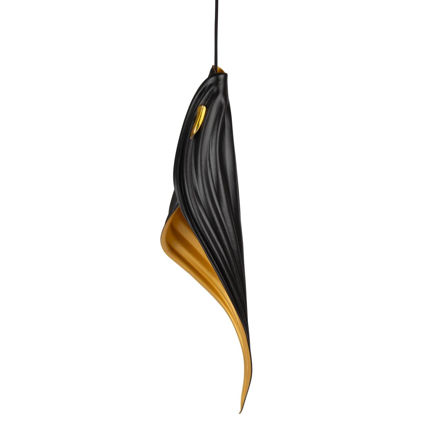 Blade 5-Piece Leather Pendant - Black/Gold