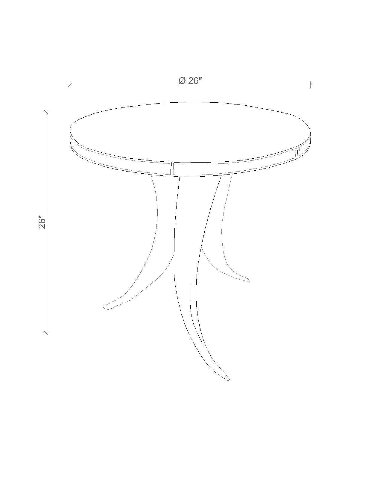 Cow Horn Table with Cream Cow Hide Top