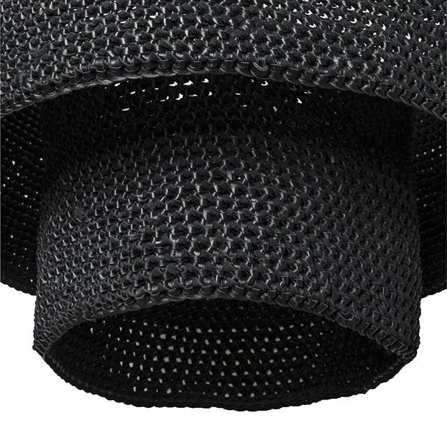 Kubili Crocheted Chandelier - Black Leather