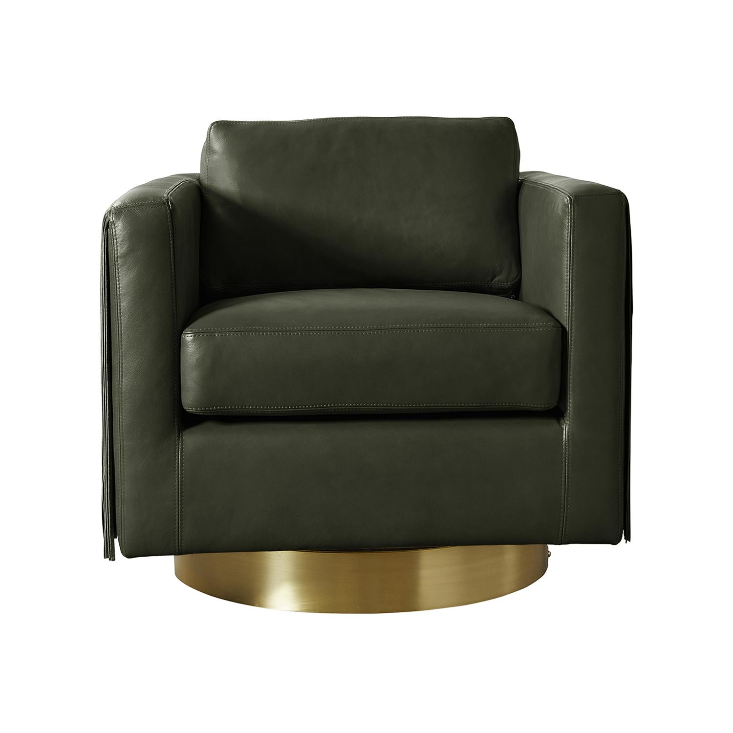 Green leather swivel chair hot sale