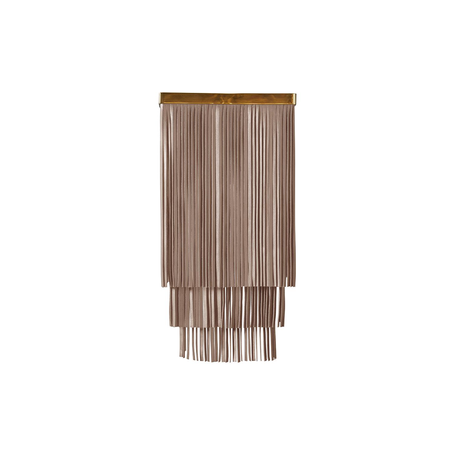 Ndidi Wall Sconce - Brass - Metallic Leather