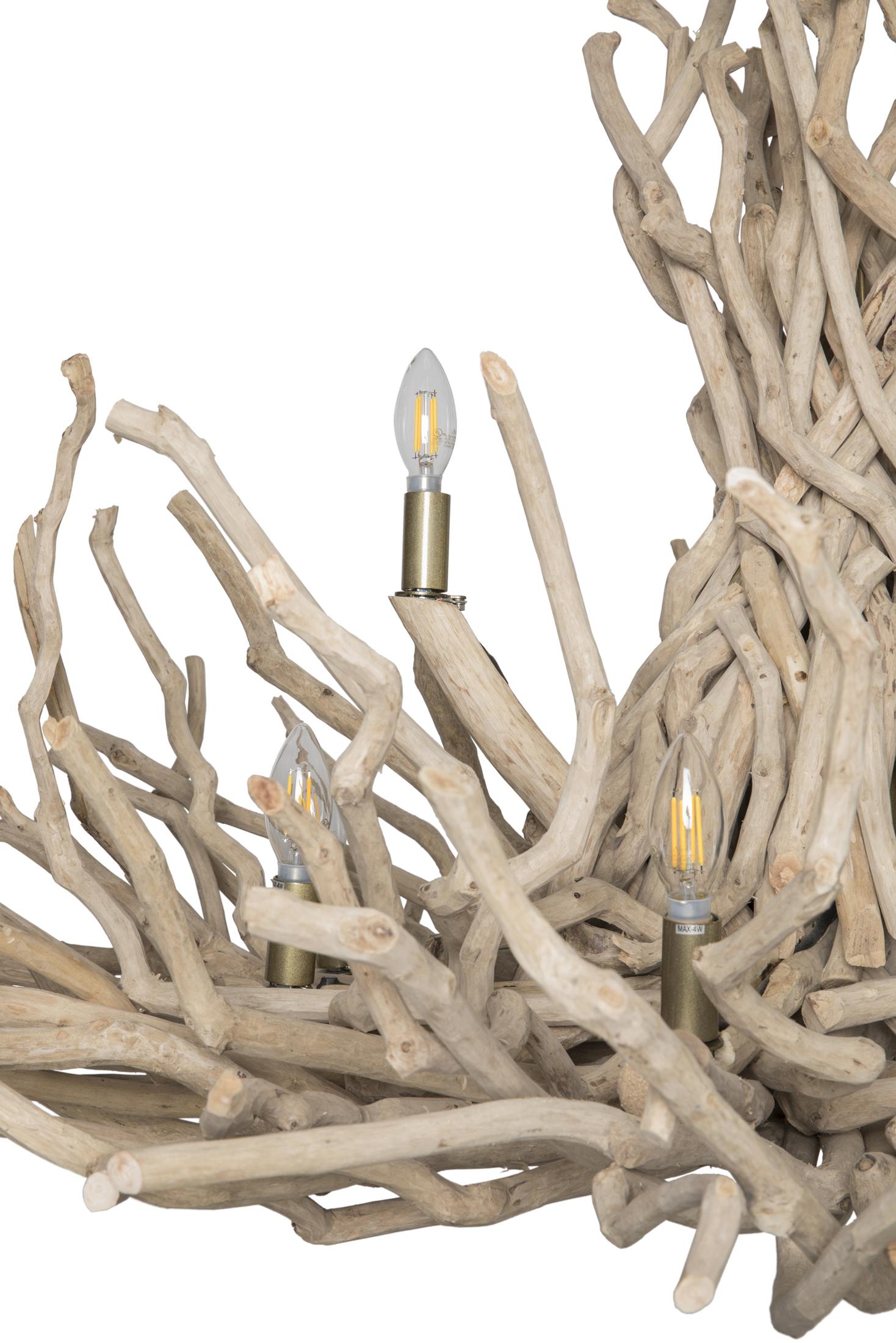 Natural Twig Chandelier: Two Tier White Twig Chandelier
